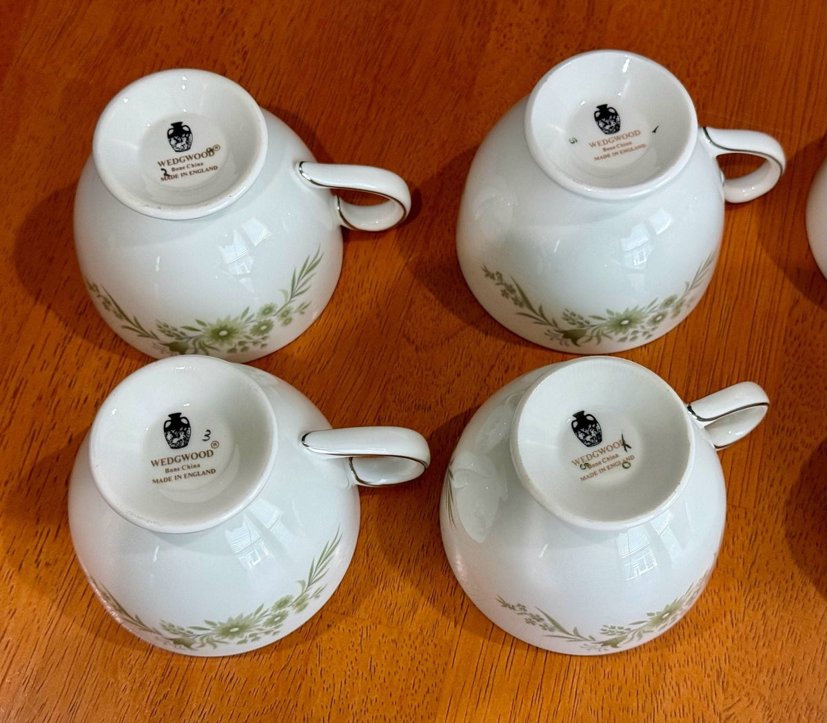 Vintage Wedgwood Westbury Leigh Shape Footed Tea Cups Set Of 9