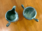 Antique Royal Solid Pewter Creamer and Sugar Bowl Set circa 1900-1915