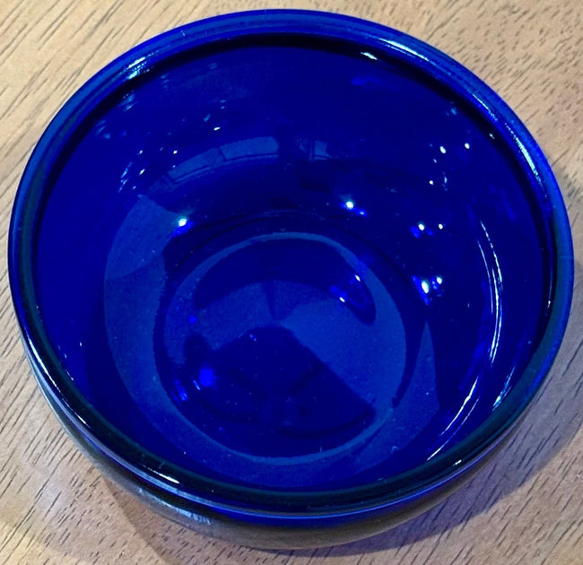 Vintage Cobalt Blue Glass Small Serving Bowl Condiment Dish