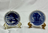 Vintage Royal Copenhagen Plates 2000 Christmas & Millennium Plates with Stands