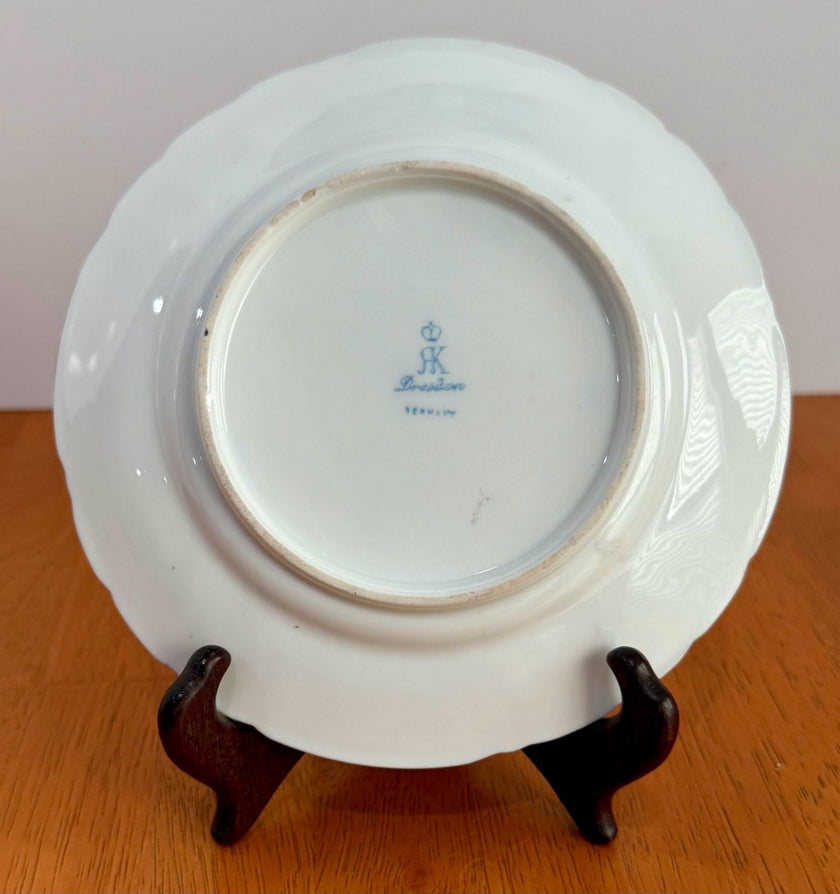 Vintage Dresden RK Richard Klemm Pansy Floral Scalloped Porcelain Plate 6.5
