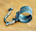 Vintage Silver Plated Filigree Glass Holder or Carafe Collar with Handle