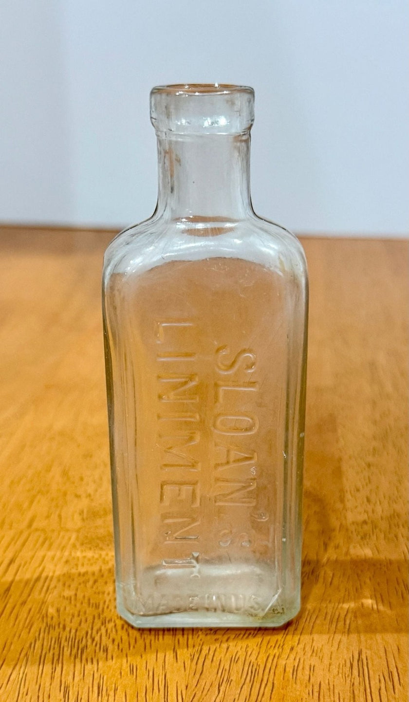 Antique Sloan's Liniment Clear Glass Bottle 5 Inch