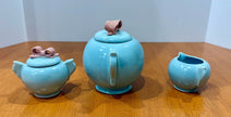 Vintage 1940s Dorette Saltzman Child's Tea Set Teapot Sugar Bowl Creamer