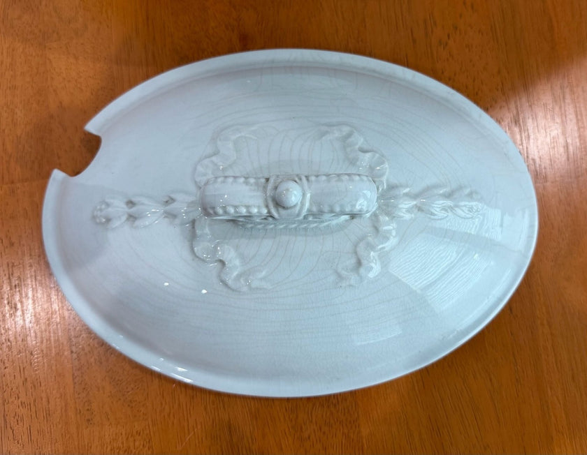 Vintage J. & G. Meakin Ironstone White Soup Tureen with Lid and Ladle