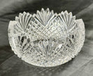 American Brilliant Period Cut Glass Finger Bowl Strawberry & Fans Pattern Rare!