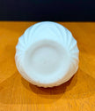Vintage Milk Glass Floral Pattern Syrup Pitcher Hinged Metal Lid