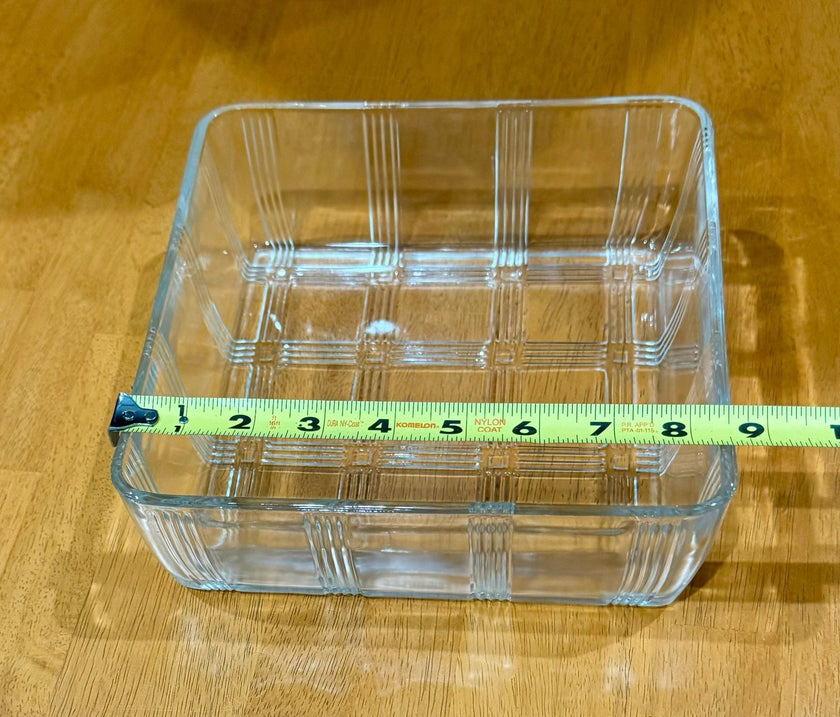 Vintage Hazel Atlas Clear Glass Square Baking Tart Pan Refrigerator Dish