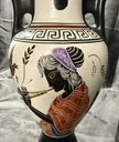 Vintage Amphora Made in Greece Hand Painted Art Pottery Greek Replica Urn Vase