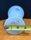Vintage Victorian Bristol White Opaline Hand-Painted Floral Glass Vase
