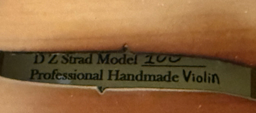 D Z Strad Model 100 Professional Handmade Violin 4/4 with Case and Accessories