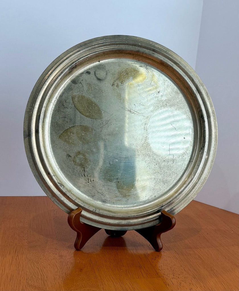 International Silver Company Round Silverplated Serving Tray ~11 Inch