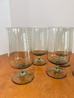 Vintage Set Of 8 Lenox Green Mist Iced Tea Goblets Expression Line Smoky Green