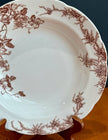Colonial Pottery Stoke England Clifford Pattern Brown Transferware Soup Bowl