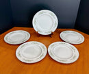 Vintage Wedgwood Westbury Salad Plate Set of 5 Green Floral Platinum 8”