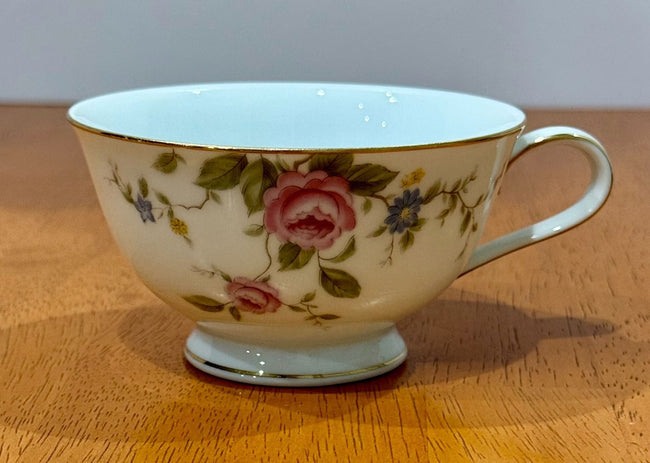 Vintage Noritake Firenze Gold Trim Tea Cup 6674 Floral Moss Rose