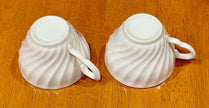 Vintage Floral Bone China Tea Cups Ruffled Swirl Design Set of 2 Roses
