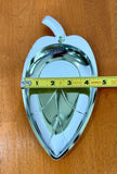 Vintage Mid-Century Modern Chrome Leaf Shaped Trinket Dish