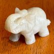 Set of 5 Vintage Hand Carved Gemstone and Quartz Elephant Figurines