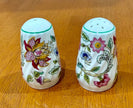 Vintage Minton Haddon Hall Bone China Salt and Pepper Shaker Set Floral
