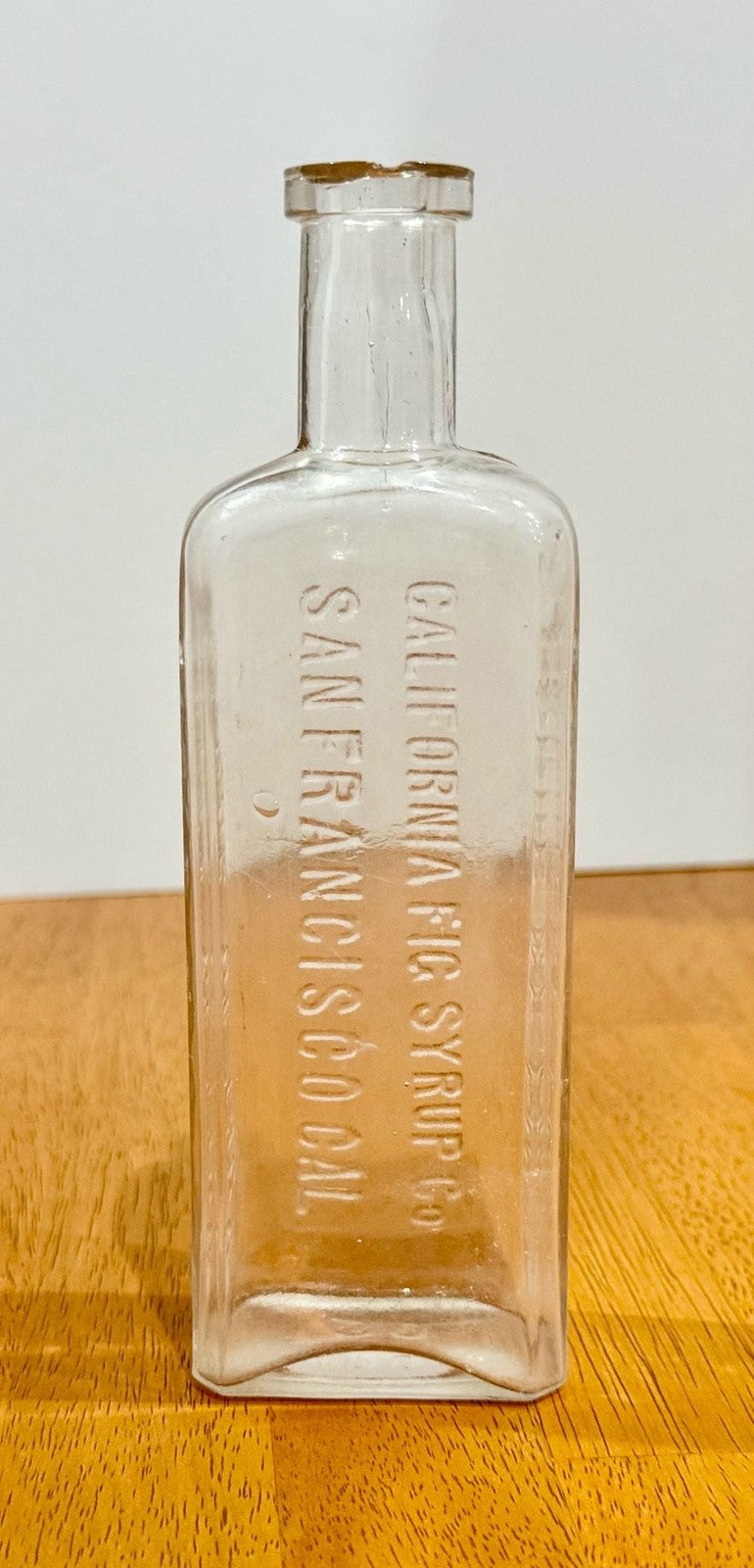 California Fig Syrup Co. Antique Glass Medicine Bottle Clear