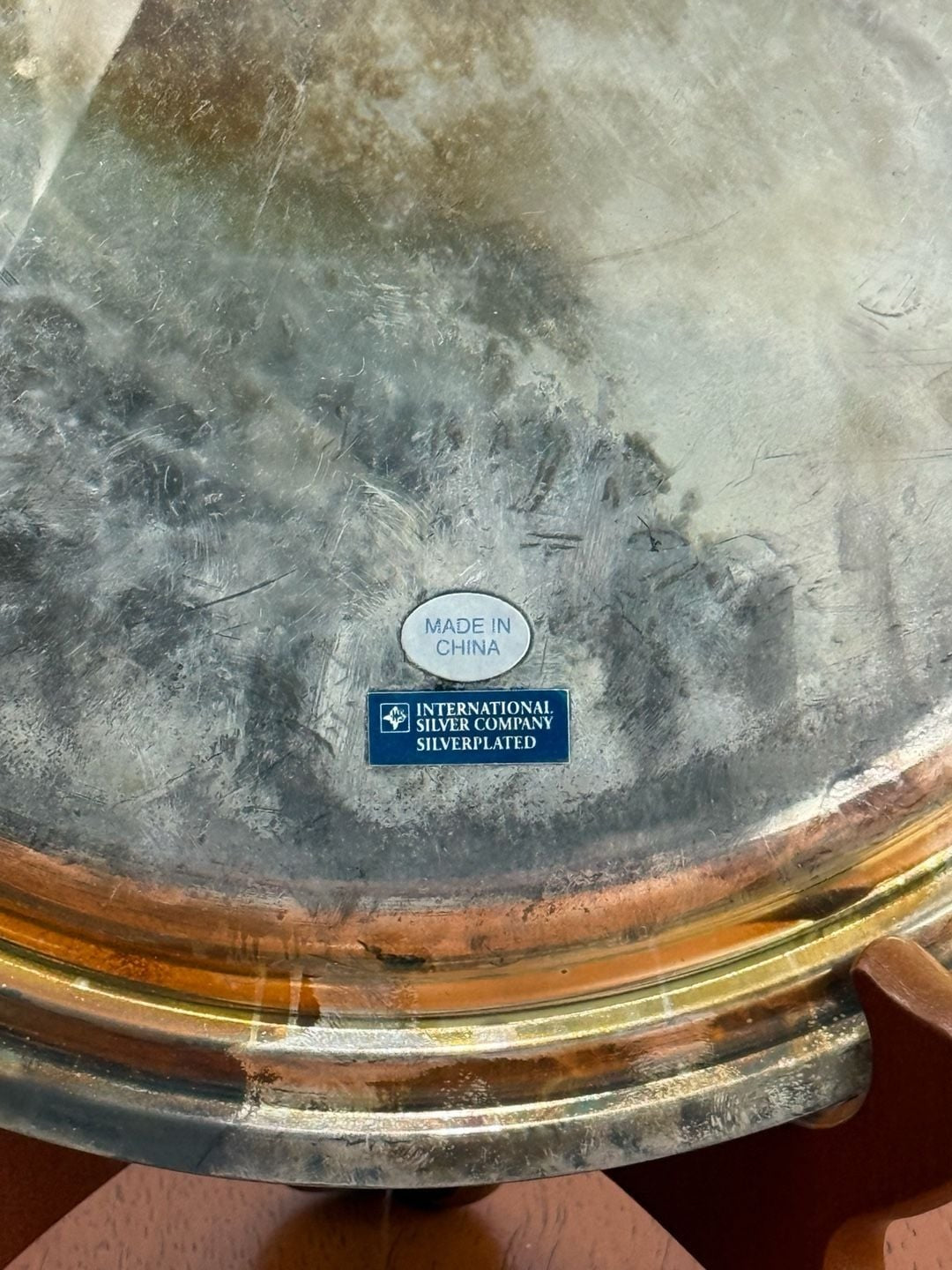International Silver Company Round Silverplated Serving Tray ~11 Inch
