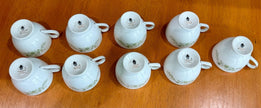 Vintage Wedgwood Westbury Leigh Shape Footed Tea Cups Set Of 9