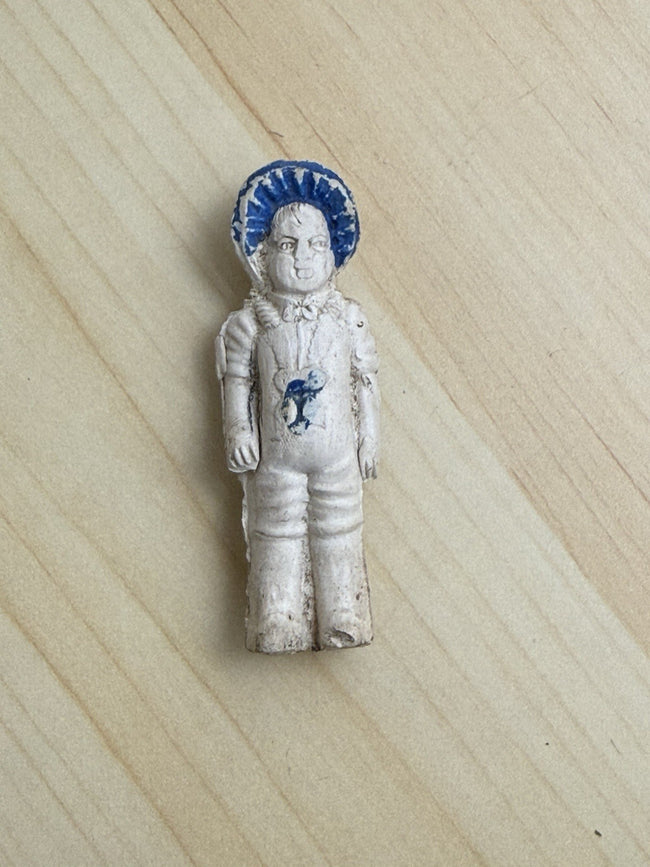 Antique Bisque Frozen Charlotte Penny Doll Blue Hat Sailor Figurine Miniature