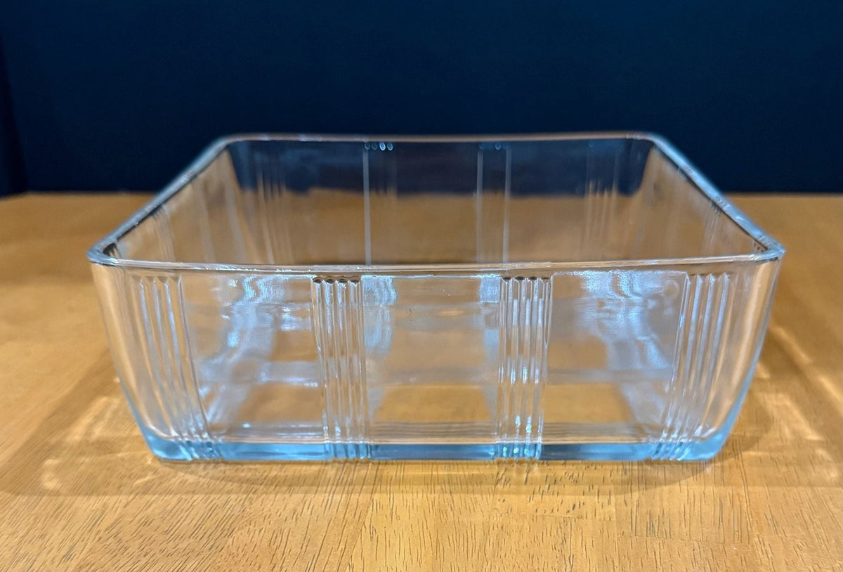 Vintage Hazel Atlas Clear Glass Square Baking Tart Pan Refrigerator Dish