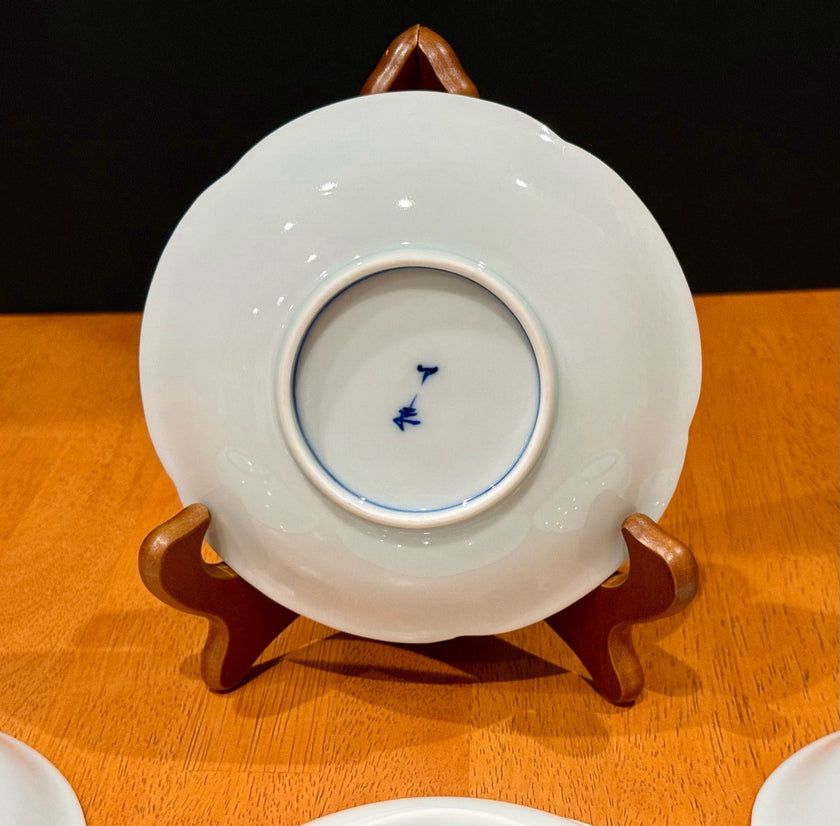 Vintage Set of 4 Traditional Japanese Arita Ware Porcelain Bowls Blue White
