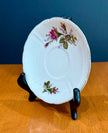 Vintage Moss Rose Porcelain Saucer with Gold Trim by Japan Fine China