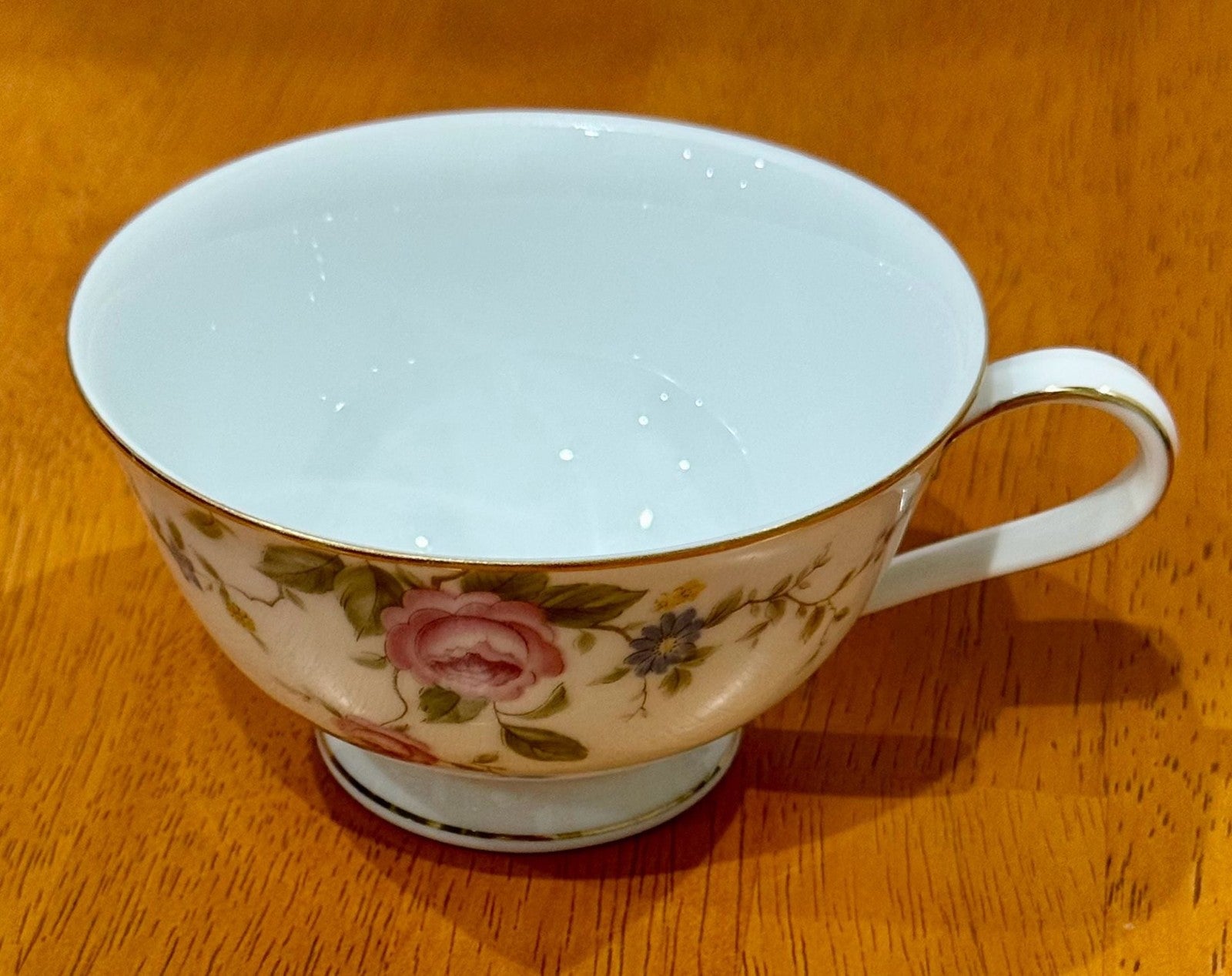 Vintage Noritake Firenze Gold Trim Tea Cup 6674 Floral Moss Rose