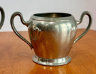 Antique Royal Solid Pewter Creamer and Sugar Bowl Set circa 1900-1915