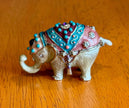 Vintage Monet Enameled Bejeweled Elephant Trinket Jewelry Box