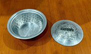 Vintage Everlast Hand-Forged Hammered Aluminum Bowl 1038 & Lid Pea Pod Handle