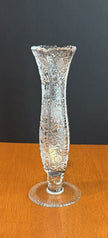 Vintage Lausitzer Crystal Bud Vase Hand Cut German 24% Leaded Crystal Hobstars