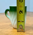 Vintage Set of 3 Green Ombre Swirl Ceramic Espresso Cups Mug Mini Teacups