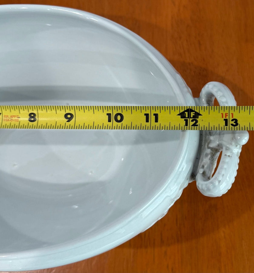 Vintage J. & G. Meakin Ironstone White Soup Tureen with Lid and Ladle