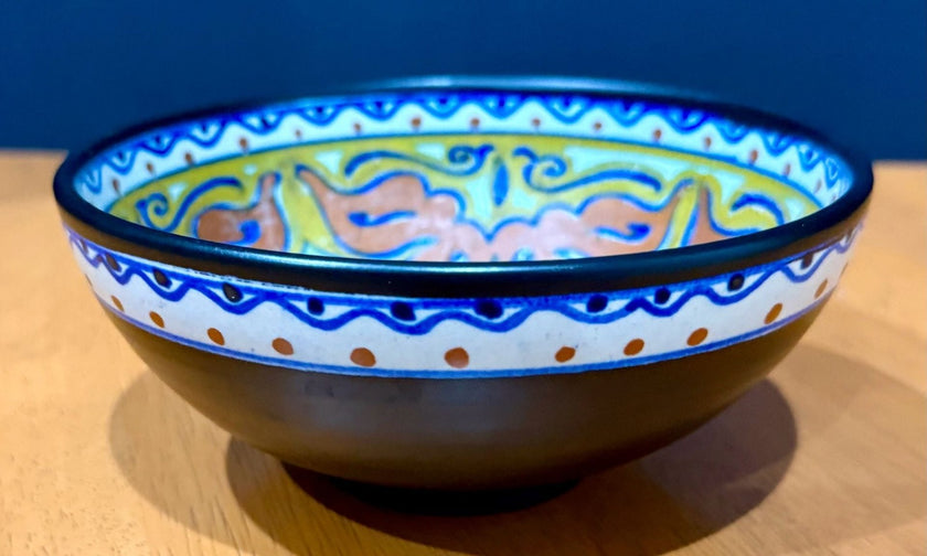 Antique PZH BEEK Model #8 Ceramic Bowl Gouda Holland Art Deco Floral Circa 1923