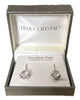 Truly Crystal Fine Silver Plate Swarovski Crystal Floral Earrings