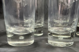 Set Of 8 Heavy Base Controlled Bubble Bottom Highball Glasses 16 oz DEK Engraved