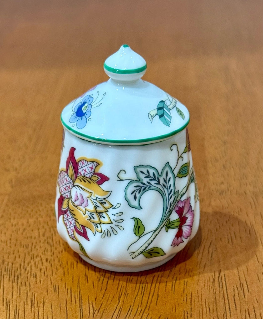 Vintage Minton Haddon Hall Bone China Mustard or Condiment Pot with Lid