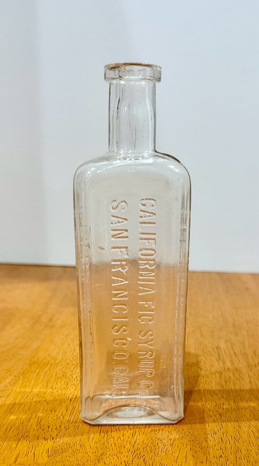 California Fig Syrup Co. Antique Glass Medicine Bottle Clear
