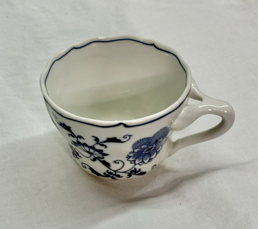 Vintage Blue Danube Tea Cup Translucent Porcelain Blue Onion Pattern Japan 1950s