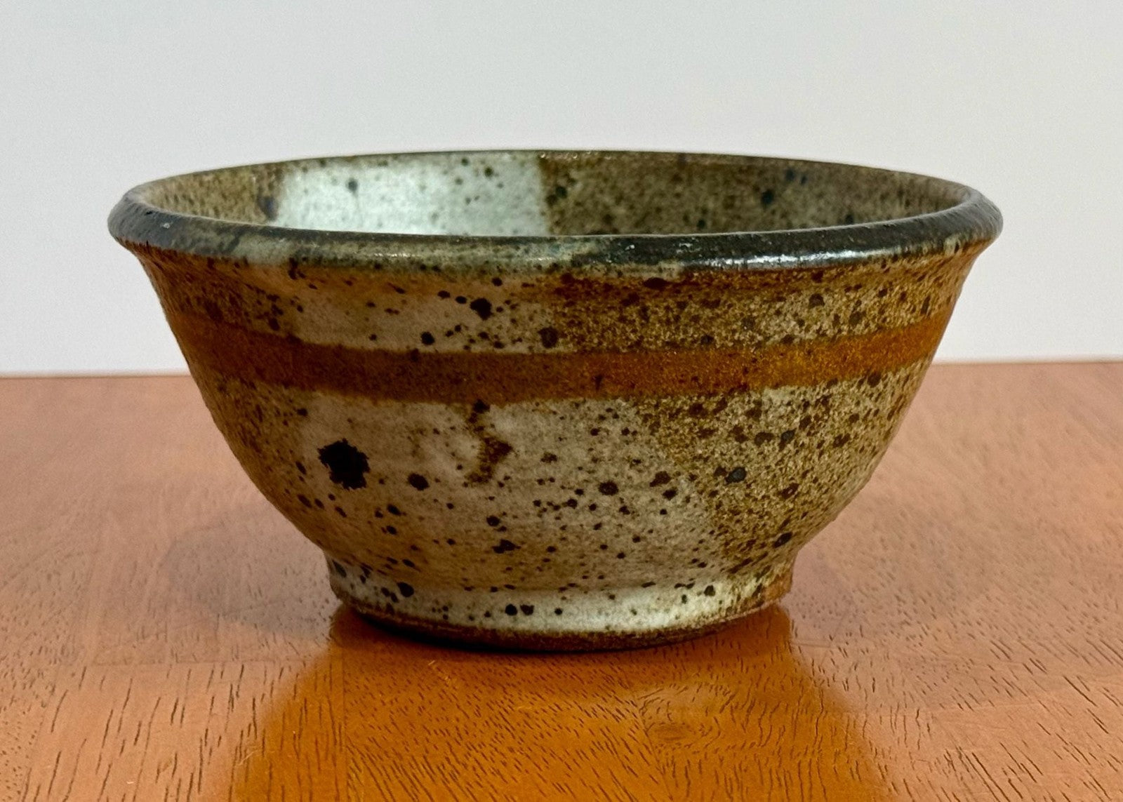 Vintage Signed Japanese Studio Pottery Chawan Tea Ceremony Bowl 5.25” Earthtones