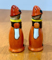 Vintage Noritake Art Deco Lady Masked Pierrette Salt and Pepper Shakers Set