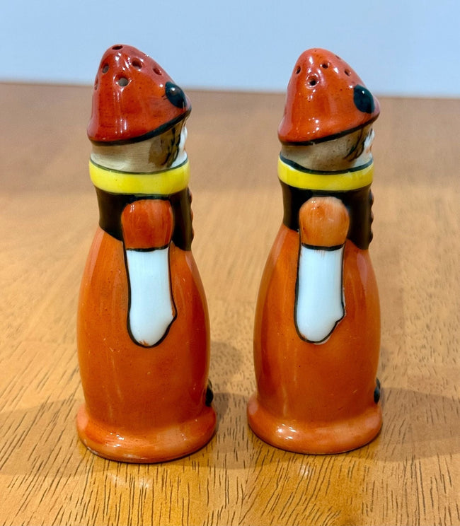 Vintage Noritake Art Deco Lady Masked Pierrette Salt and Pepper Shakers Set
