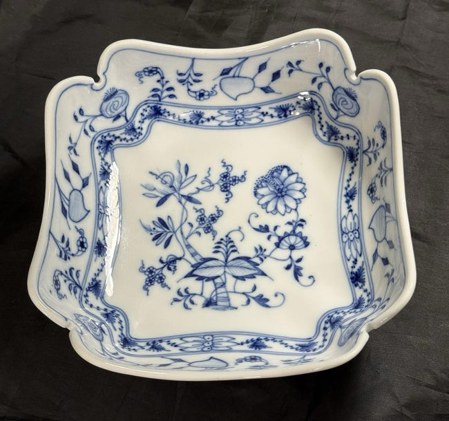 Antique Carl Teichert Meissen Blue Onion Porcelain Bowl 9” Circa 1882-1929 RARE!