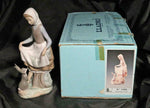 RETIRED LLADRÓ Rabbits Food #4826 Young Girl Bunny Figurine with Original Box