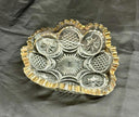 Antique (EAPG) Trinket Bowl US Glass Co # 15093 The States Gilded Sawtooth Edge